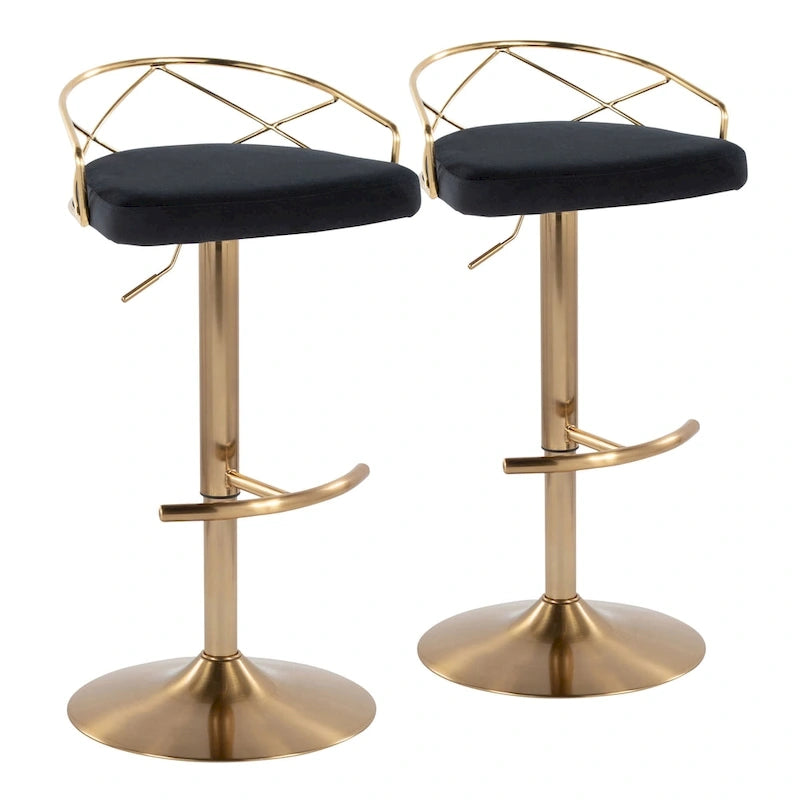 Silver Orchid Charlotte Adjustable Bar Stool (Set of 2)