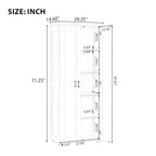 Storage Cabinet with Two Doors for Bathroom,Adjustable Shelf, MDF Board