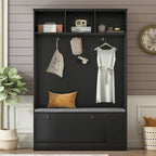 5-in-1 Entryway Hall Tree with Storage Bench